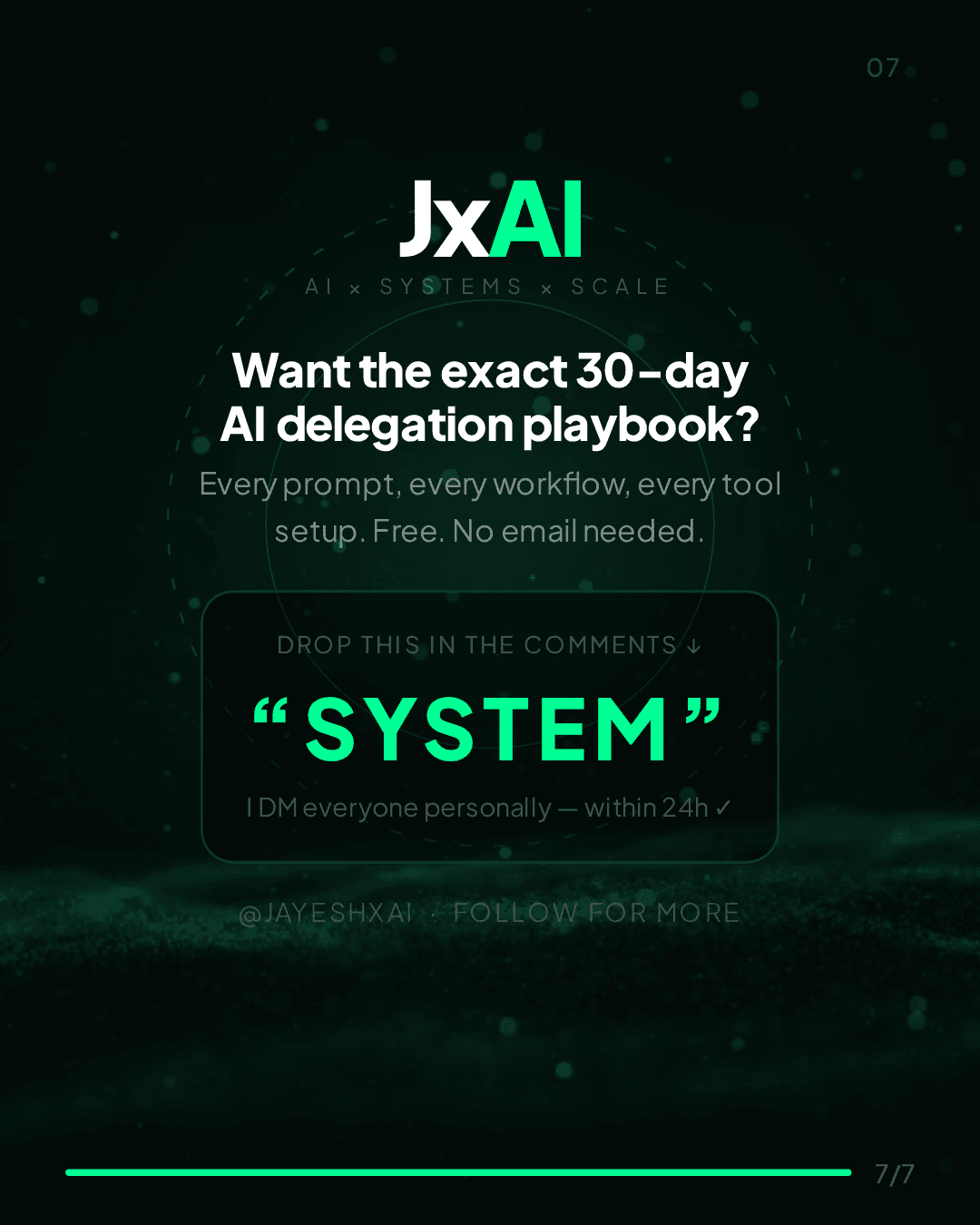 JxAI 30-day AI delegation carousel slide 7